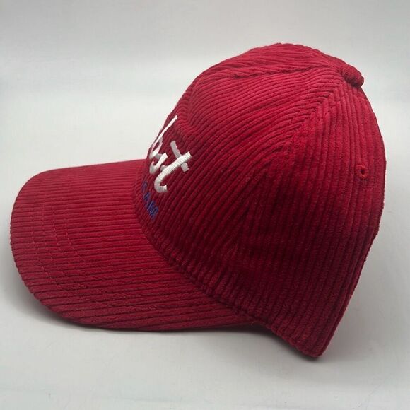 Pabst Blue Ribbon PBR Racing Team‎ Red Corduroy Snapback Adjustable Hat Cap NWT - Picture 3 of 6